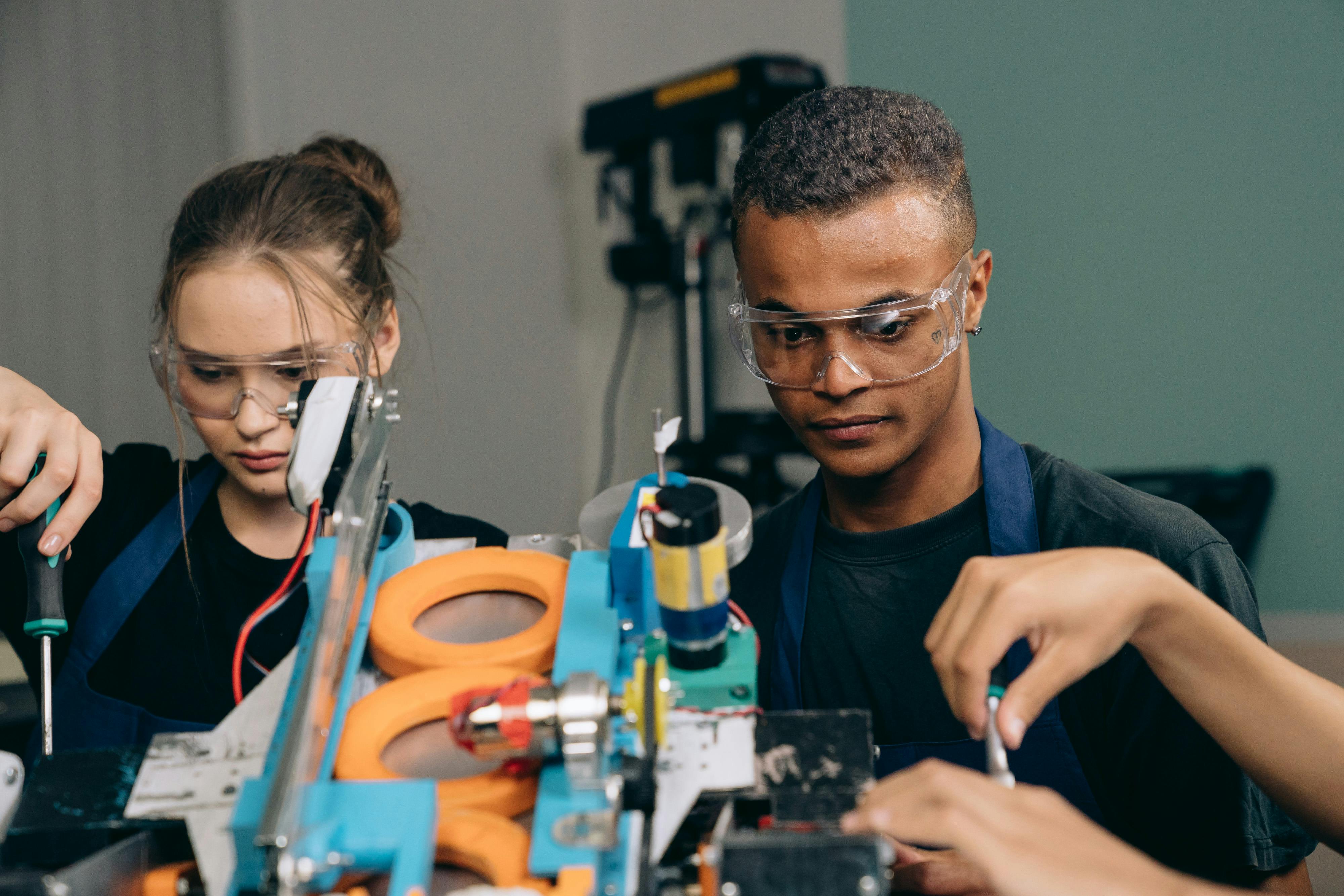 Electronic engineers working on custom solution